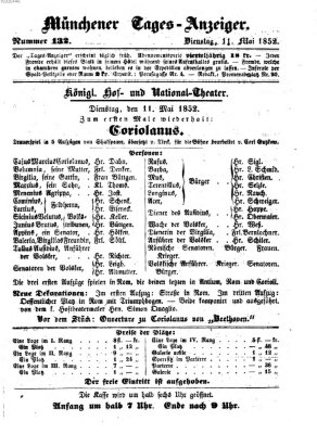 Münchener Tages-Anzeiger Dienstag 11. Mai 1852