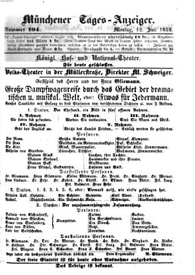 Münchener Tages-Anzeiger Montag 12. Juli 1852