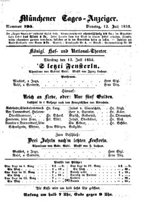 Münchener Tages-Anzeiger Dienstag 13. Juli 1852