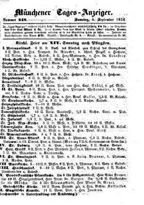 Münchener Tages-Anzeiger Samstag 4. September 1852