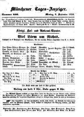 Münchener Tages-Anzeiger Montag 6. September 1852