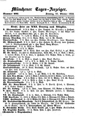 Münchener Tages-Anzeiger Samstag 23. Oktober 1852