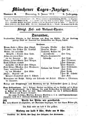 Münchener Tages-Anzeiger Donnerstag 6. Januar 1853