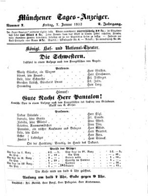 Münchener Tages-Anzeiger Freitag 7. Januar 1853