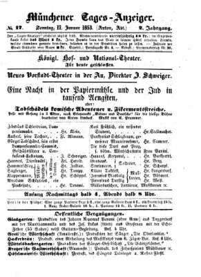 Münchener Tages-Anzeiger Montag 17. Januar 1853