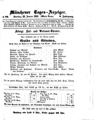 Münchener Tages-Anzeiger Sonntag 23. Januar 1853