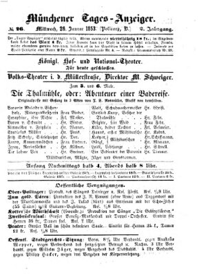 Münchener Tages-Anzeiger Mittwoch 26. Januar 1853