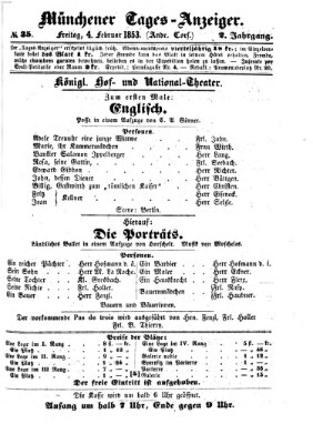 Münchener Tages-Anzeiger Freitag 4. Februar 1853