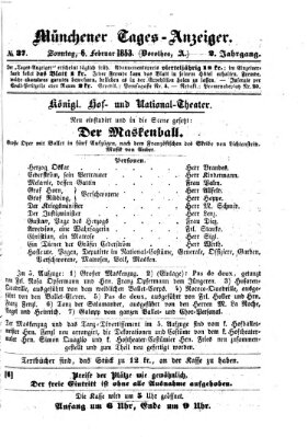 Münchener Tages-Anzeiger Sonntag 6. Februar 1853