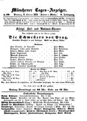 Münchener Tages-Anzeiger Dienstag 8. Februar 1853