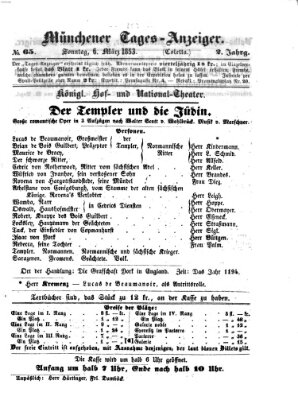 Münchener Tages-Anzeiger Sonntag 6. März 1853