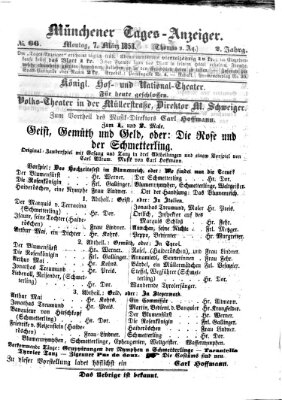 Münchener Tages-Anzeiger Montag 7. März 1853