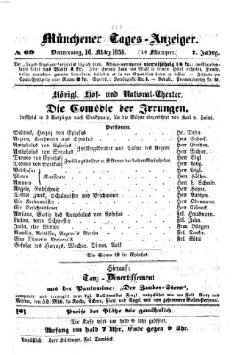 Münchener Tages-Anzeiger Donnerstag 10. März 1853