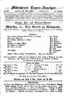 Münchener Tages-Anzeiger Sonntag 13. März 1853