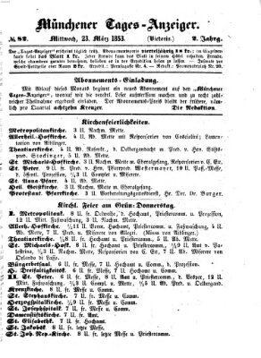 Münchener Tages-Anzeiger Mittwoch 23. März 1853