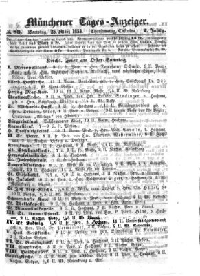 Münchener Tages-Anzeiger Samstag 26. März 1853