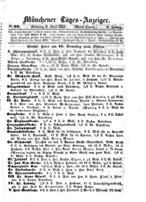 Münchener Tages-Anzeiger Samstag 9. April 1853