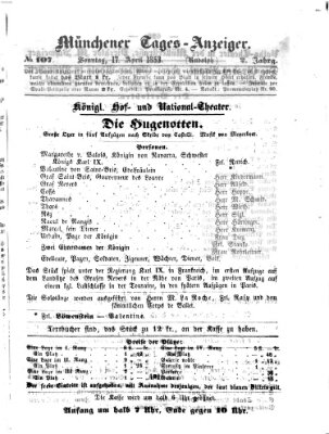 Münchener Tages-Anzeiger Sonntag 17. April 1853