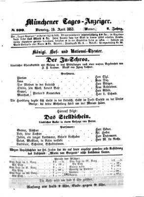 Münchener Tages-Anzeiger Dienstag 19. April 1853