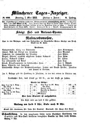 Münchener Tages-Anzeiger Sonntag 1. Mai 1853