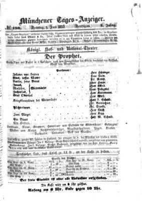 Münchener Tages-Anzeiger Sonntag 5. Juni 1853