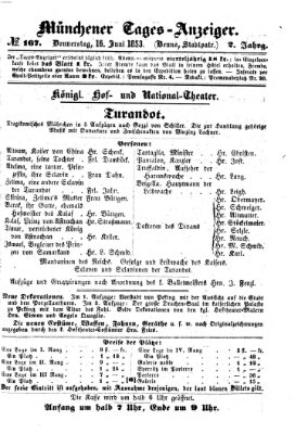 Münchener Tages-Anzeiger Donnerstag 16. Juni 1853