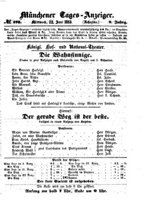 Münchener Tages-Anzeiger Mittwoch 22. Juni 1853