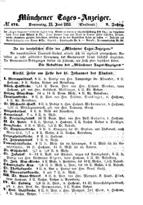 Münchener Tages-Anzeiger Donnerstag 23. Juni 1853