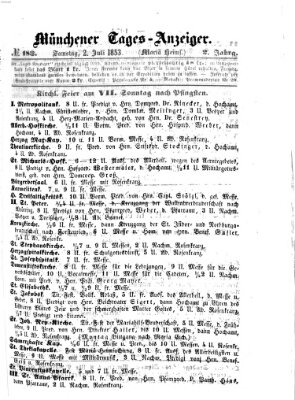 Münchener Tages-Anzeiger Samstag 2. Juli 1853