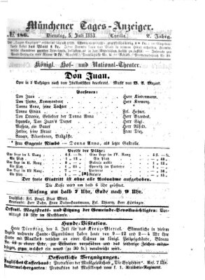 Münchener Tages-Anzeiger Dienstag 5. Juli 1853