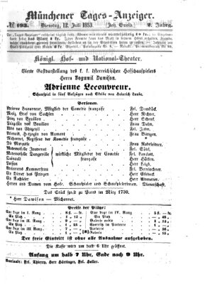 Münchener Tages-Anzeiger Dienstag 12. Juli 1853