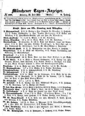 Münchener Tages-Anzeiger Samstag 16. Juli 1853