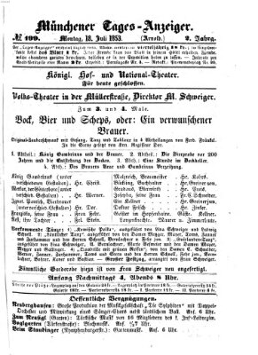 Münchener Tages-Anzeiger Montag 18. Juli 1853