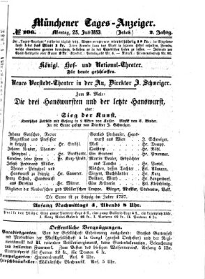 Münchener Tages-Anzeiger Montag 25. Juli 1853