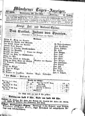 Münchener Tages-Anzeiger Donnerstag 28. Juli 1853