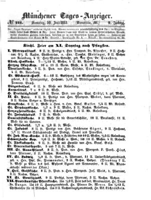 Münchener Tages-Anzeiger Samstag 30. Juli 1853