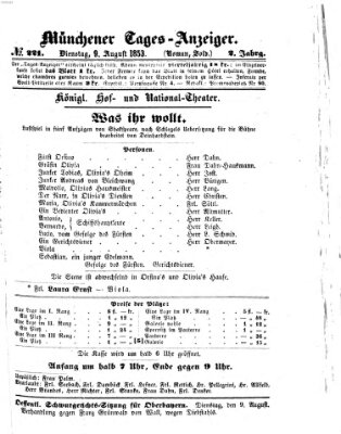 Münchener Tages-Anzeiger Dienstag 9. August 1853