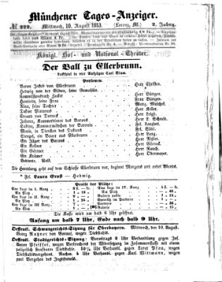 Münchener Tages-Anzeiger Mittwoch 10. August 1853