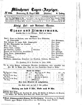 Münchener Tages-Anzeiger Donnerstag 11. August 1853