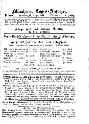 Münchener Tages-Anzeiger Mittwoch 17. August 1853