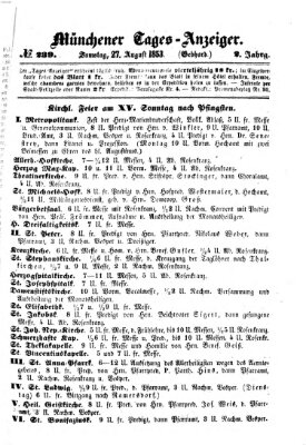 Münchener Tages-Anzeiger Samstag 27. August 1853