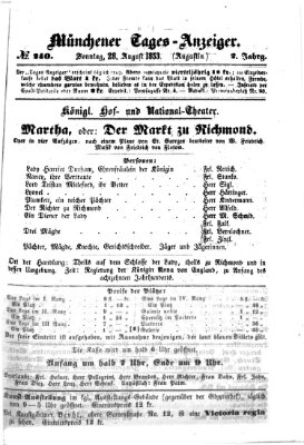 Münchener Tages-Anzeiger Sonntag 28. August 1853