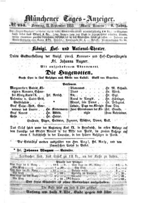 Münchener Tages-Anzeiger Sonntag 11. September 1853