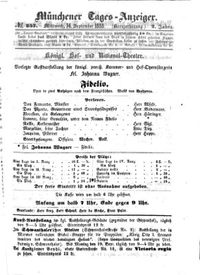 Münchener Tages-Anzeiger Mittwoch 14. September 1853