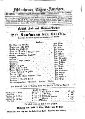 Münchener Tages-Anzeiger Donnerstag 15. September 1853