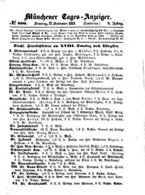 Münchener Tages-Anzeiger Samstag 17. September 1853