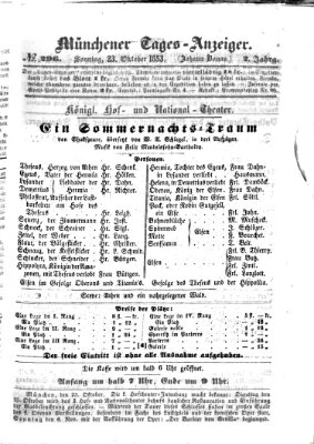 Münchener Tages-Anzeiger Sonntag 23. Oktober 1853