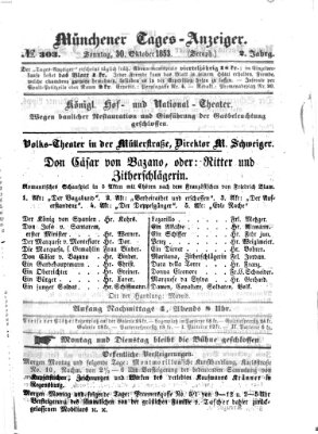 Münchener Tages-Anzeiger Sonntag 30. Oktober 1853