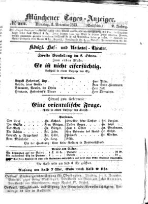 Münchener Tages-Anzeiger Dienstag 8. November 1853