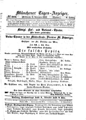 Münchener Tages-Anzeiger Mittwoch 9. November 1853